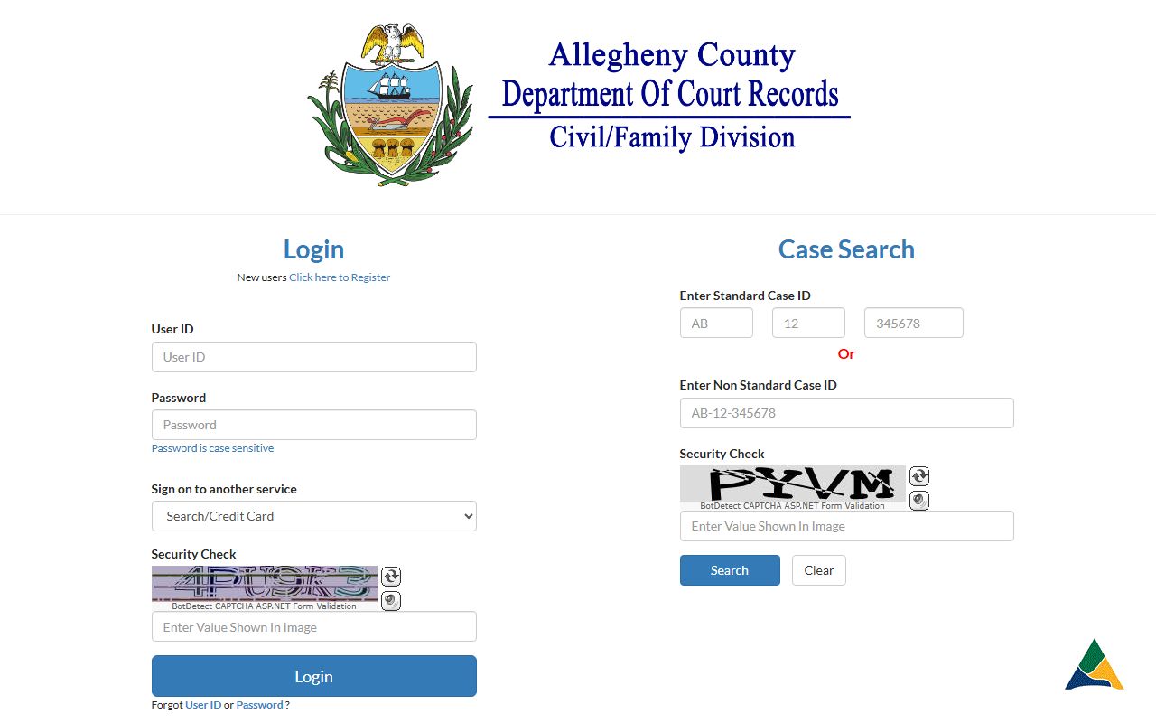 Allegheny County Clerk of Courts website for criminal court records